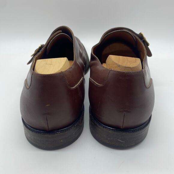 Salvatore Ferragamo Brown Leather Monk Strap Buckle Dress Shoes Men's size 13 - Picture 4 of 10